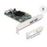 Delock PCI Express x4 Karte zu 2 x extern USB 5 Gbps Typ-A + 2 x intern USB 5 Gbps Typ-A Dual Channel - Low Profile Formfaktor
