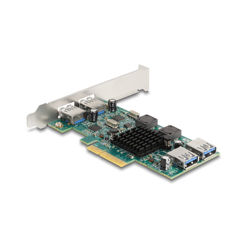 Delock PCI Express x4 Karte zu 2 x extern USB 5 Gbps Typ-A + 2 x intern USB 5 Gbps Typ-A Dual Channel - Low Profile Formfaktor