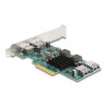 Delock PCI Express x4 Karte zu 2 x extern USB 5 Gbps Typ-A + 2 x intern USB 5 Gbps Typ-A Dual Channel - Low Profile Formfaktor