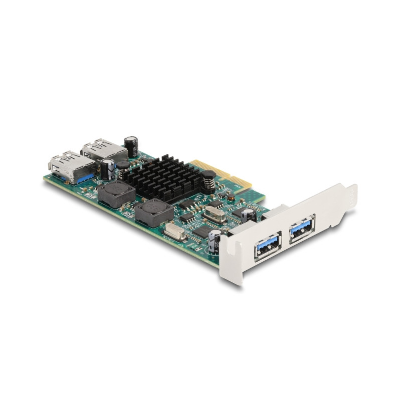 Delock PCI Express x4 Karte zu 2 x extern USB 5 Gbps Typ-A + 2 x intern USB 5 Gbps Typ-A Dual Channel - Low Profile Formfaktor