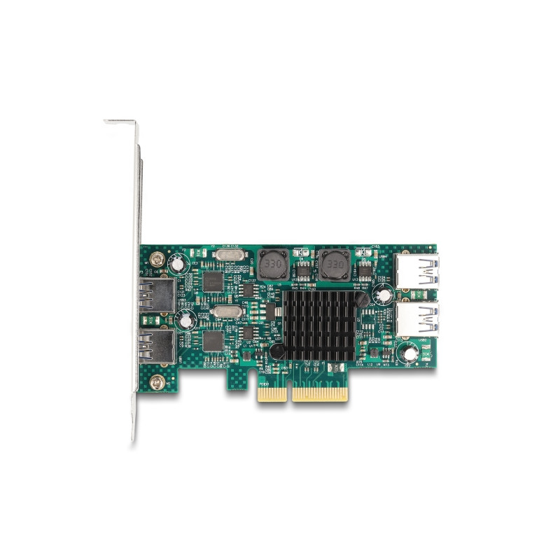 Delock PCI Express x4 Karte zu 2 x extern USB 5 Gbps Typ-A + 2 x intern USB 5 Gbps Typ-A Dual Channel - Low Profile Formfaktor