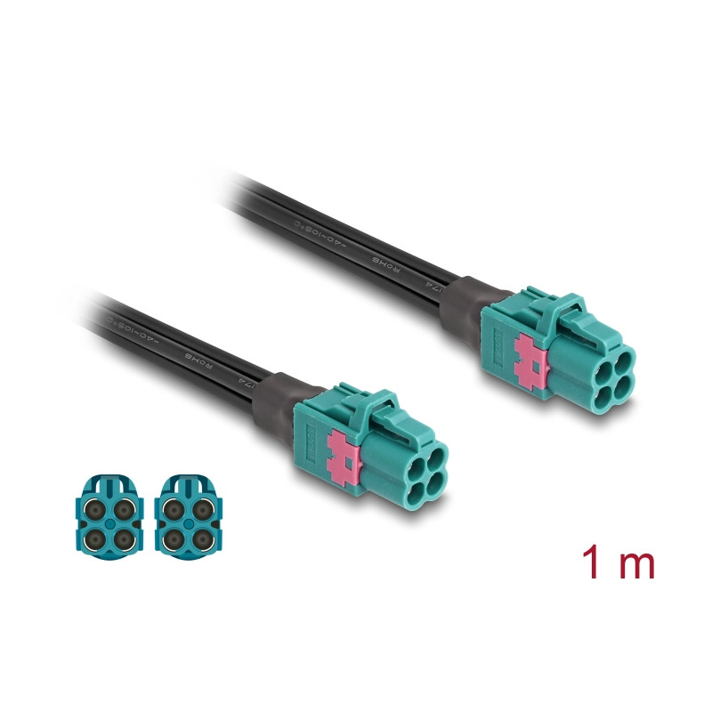 Delock Kabel Mini FAKRA Z Buchse quad zu Mini FAKRA Z Buchse quad