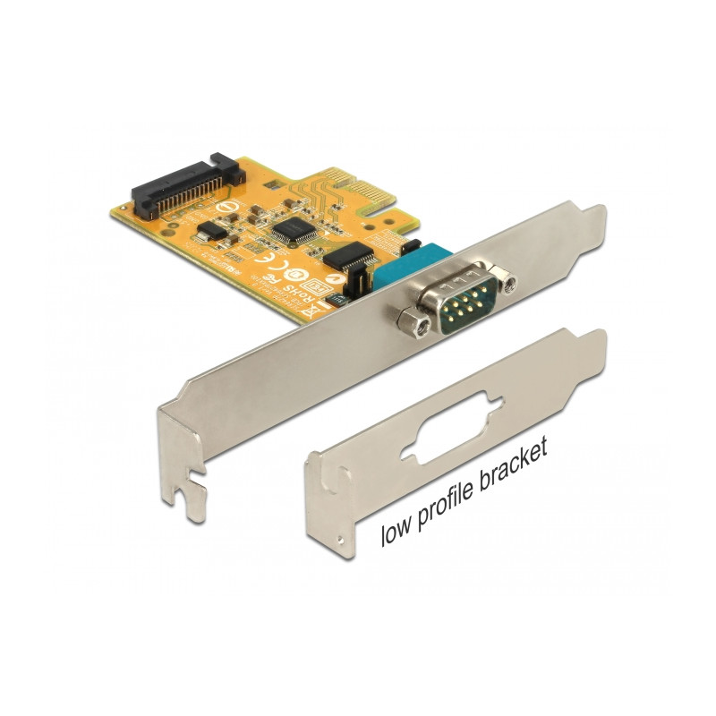 Delock PCI Express x1 Karte zu 1 x Seriell mit Spannungsversorgung ESD Schutz