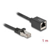 Delock Netzwerk Verlängerungskabel RJ45 Stecker zu RJ45 Buchse Cat.6A S/FTP 1 m schwarz