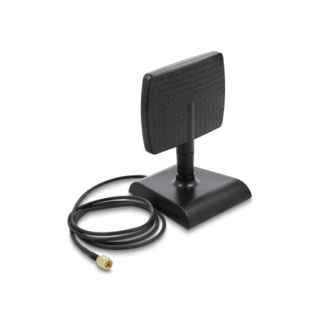Delock WLAN WiFi 6 Antenne RP-SMA Stecker 4 - 6 dBi direktional mit magnetischem Standfuß mit Kippgelenk