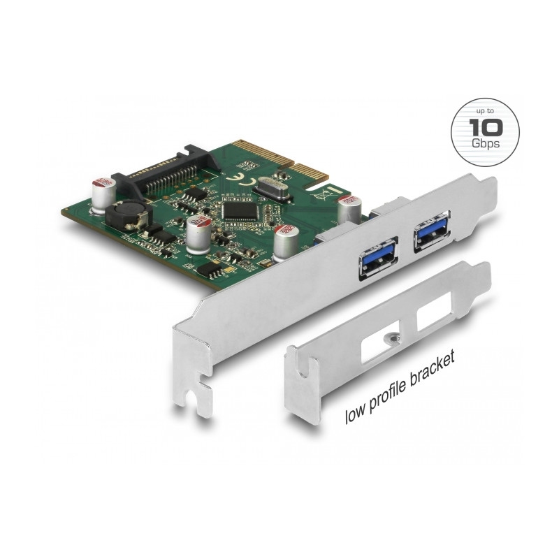 Delock PCI Express x4 Karte zu 2 x extern USB 3.2 Gen 2 Typ-A Buchse