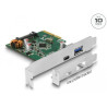 Delock PCI Express x4 Karte zu 1 x extern USB Type-C™ Buchse + 1 x extern USB Typ-A Buchse SuperSpeed USB 10 Gbps