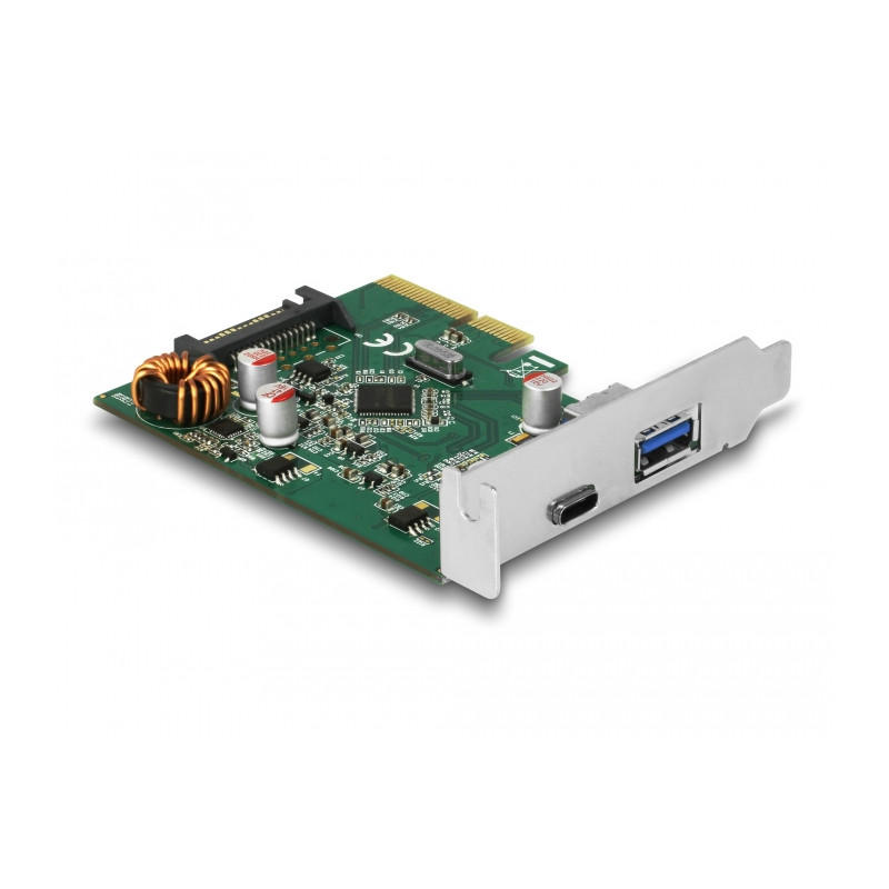 Delock PCI Express x4 Karte zu 1 x extern USB Type-C™ Buchse + 1 x extern USB Typ-A Buchse SuperSpeed USB 10 Gbps