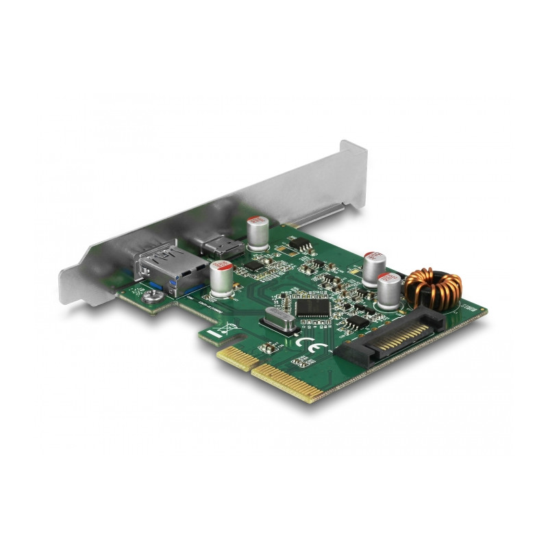 Delock PCI Express x4 Karte zu 1 x extern USB Type-C™ Buchse + 1 x extern USB Typ-A Buchse SuperSpeed USB 10 Gbps