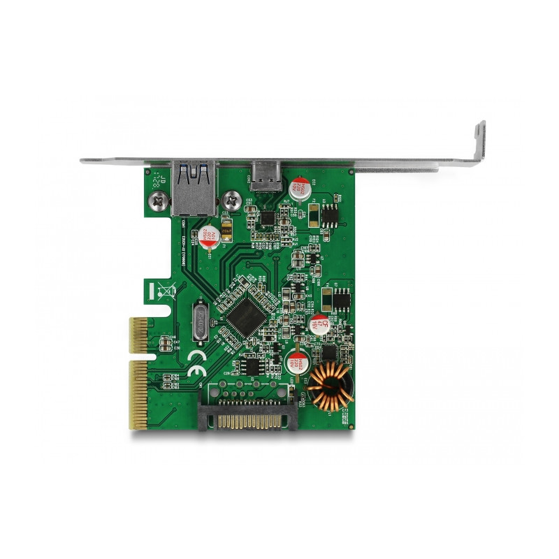 Delock PCI Express x4 Karte zu 1 x extern USB Type-C™ Buchse + 1 x extern USB Typ-A Buchse SuperSpeed USB 10 Gbps