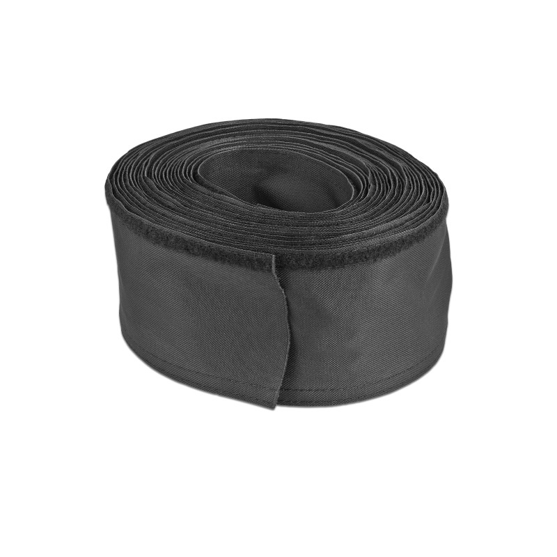 Delock Gewebeschlauch mit Klettverschluss hitzebeständig 10 m x 30 mm schwarz