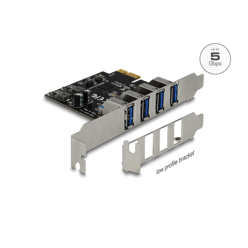 Delock USB 5 Gbps PCI Express x1 Karte mit 4 x externen Typ-A Buchsen