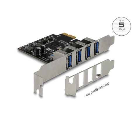 Delock USB 5 Gbps PCI Express x1 Karte mit 4 x externen Typ-A Buchsen