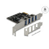 Delock USB 5 Gbps PCI Express x1 Karte mit 4 x externen Typ-A Buchsen