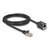 Delock Netzwerk Verlängerungskabel RJ45 Stecker zu RJ45 Buchse Cat.6A S/FTP 2 m schwarz