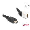 Delock Keystone Modul Kabel HDMI Stecker zu Buchse 45° gewinkelt 8K 60 Hz 20 cm schwarz