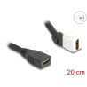 Delock Keystone Modul Kabel HDMI Buchse zu Buchse 45° gewinkelt 8K 60 Hz 20 cm schwarz