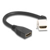 Delock Keystone Modul Kabel HDMI Buchse zu Buchse 45° gewinkelt 8K 60 Hz 20 cm schwarz