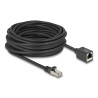 Delock Netzwerk Verlängerungskabel RJ45 Stecker zu RJ45 Buchse Cat.6A S/FTP 10 m schwarz