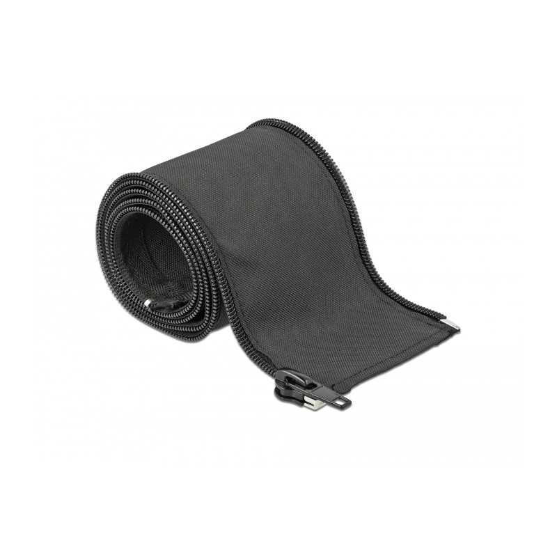 Delock Gewebeschlauch mit Reißverschluss hitzebeständig 1 m x 25 mm schwarz