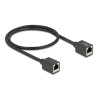Delock Netzwerk Verlängerungskabel Kupplung RJ45 Buchse zu RJ45 Buchse Cat.6A S/FTP 0,5 m schwarz