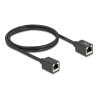 Delock Netzwerk Verlängerungskabel Kupplung RJ45 Buchse zu RJ45 Buchse Cat.6A S/FTP 1 m schwarz