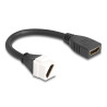 Delock Keystone Modul Kabel HDMI Buchse zu Buchse diagonal 8K 60 Hz 20 cm schwarz