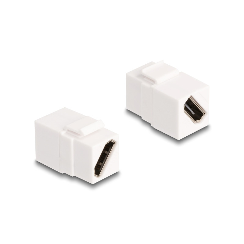 Delock Keystone Modul HDMI Buchse zu Buchse diagonal 8K 60 Hz weiß