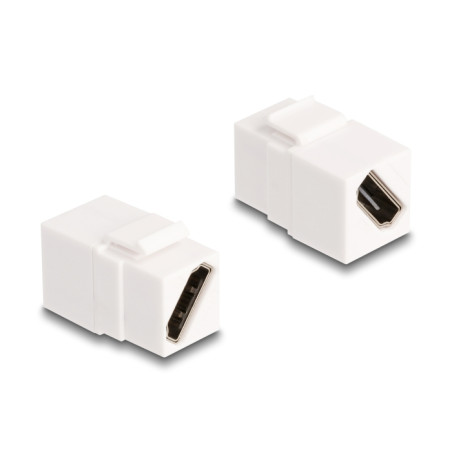 Delock Keystone Modul HDMI Buchse zu Buchse diagonal 8K 60 Hz weiß