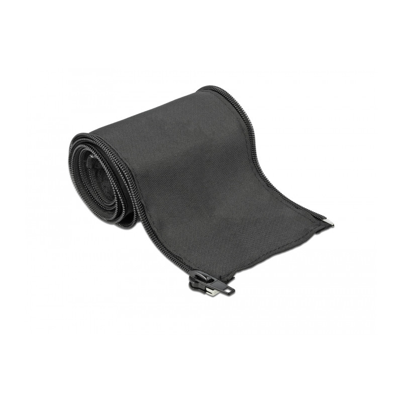 Delock Gewebeschlauch mit Reißverschluss hitzebeständig 1 m x 35 mm schwarz