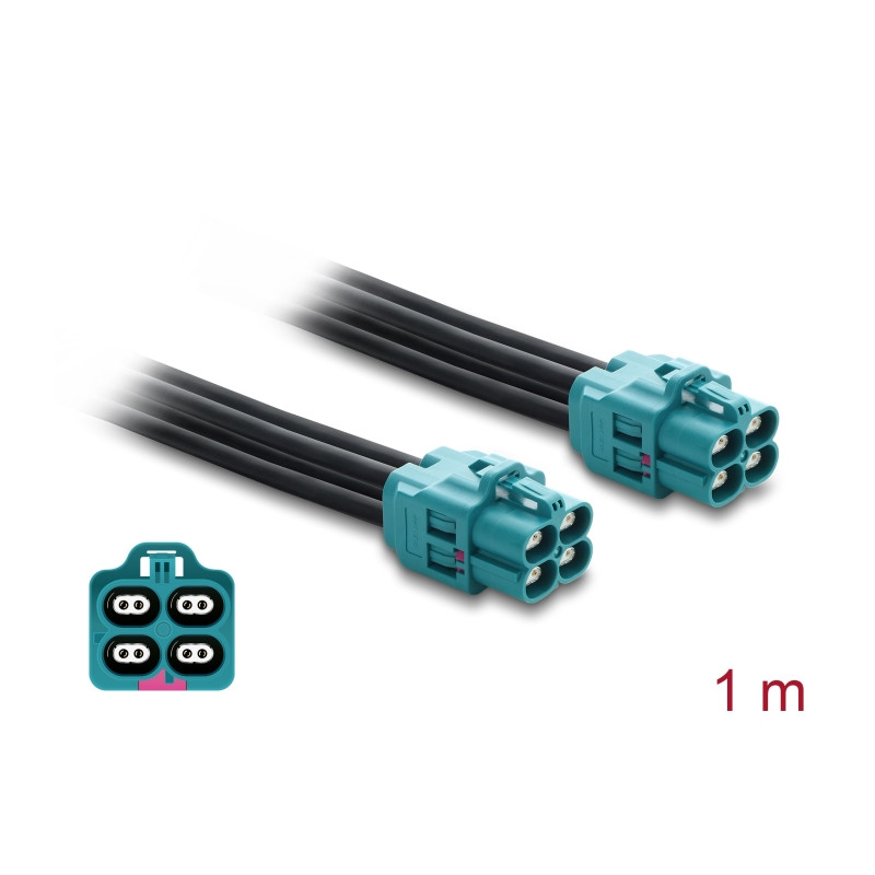 Delock Kabel Easy HighspeedData Z quad Buchse zu Easy HighspeedData Z quad Buchse 1 m