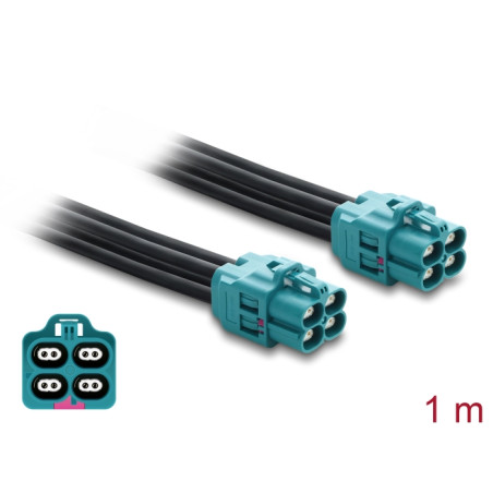 Delock Kabel Easy HighspeedData Z quad Buchse zu Easy HighspeedData Z quad Buchse 1 m