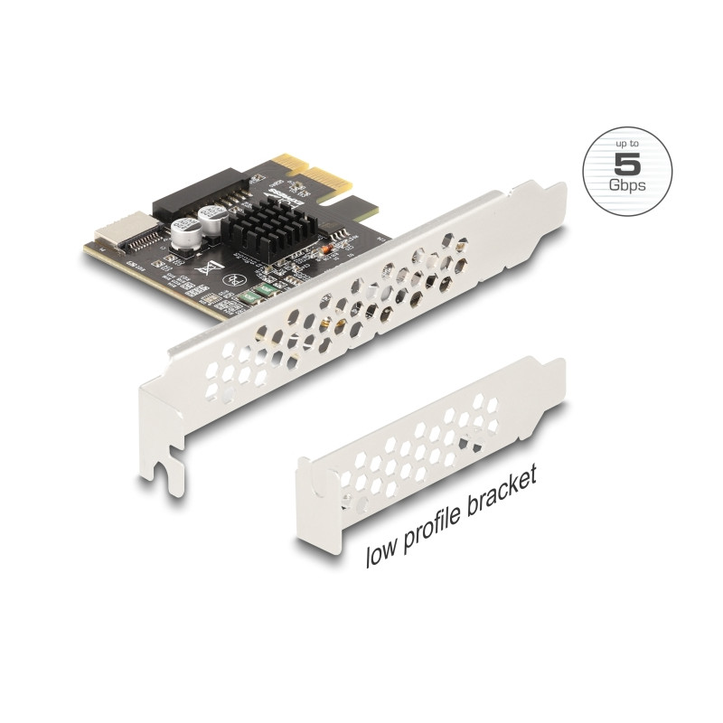 Delock PCI Express x1 Karte zu 1 x intern USB 5 Gbps Typ-E Key A und 1 x 19 Pin Pfostenstecker - Low Profile Formfaktor