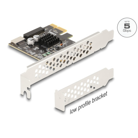 Delock PCI Express x1 Karte zu 1 x intern USB 5 Gbps Typ-E Key A und 1 x 19 Pin Pfostenstecker - Low Profile Formfaktor