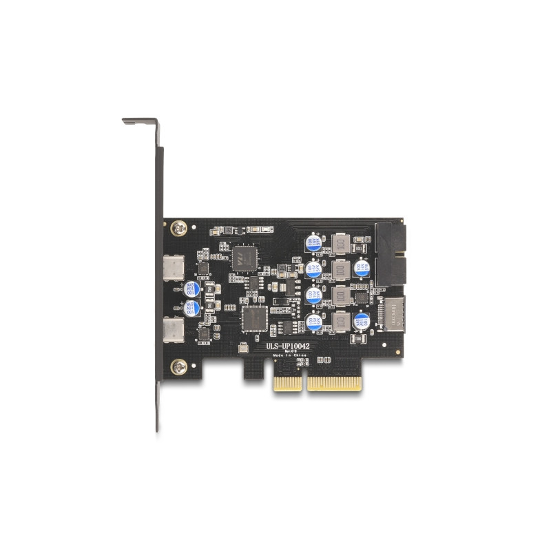 Delock PCI Express x4 Karte zu 2 x extern USB Type-C™ + 1 x intern USB 10 Gbps Typ-E Key A und 1 x 19 Pin Pfostenstecker - Low P