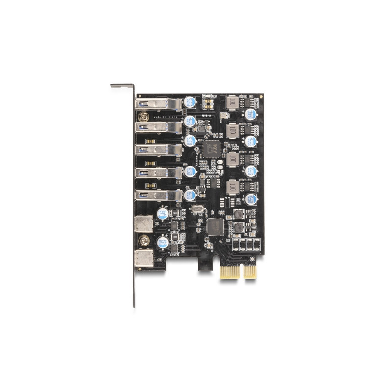 Delock USB 5 Gbps PCI Express x1 Karte zu 5 x extern Typ-A + 2 x extern USB Type-C™ Buchse
