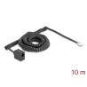 Delock Telefonkabel / Spiralkabel RJ11 Stecker zu RJ11 Buchse schwarz 10 m