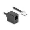 Delock Telefonkabel / Spiralkabel RJ11 Stecker zu RJ11 Buchse schwarz 10 m