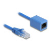 Delock RJ45 Spiralkabel Stecker zu Buchse Cat.6 UTP 0,45 m bis 0,75 m blau