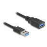 Delock USB 5 Gbps Spiralkabel Typ-A Stecker zu Typ-A Buchse 0,4 m bis 0,6 m schwarz