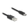 Delock USB 2.0 Spiralkabel USB Typ-A Stecker zu USB Type-C™ Stecker 0,45 m bis 0,75 m schwarz