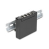 Delock Mini Desktop Patchpanel RJ45 Buchse 4 Port Cat.6A geschirmt schwarz - zur Montage an Tisch, Wand oder Hutschiene