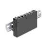 Delock Mini Desktop Patchpanel RJ45 Buchse 6 Port Cat.6A geschirmt schwarz - zur Montage an Tisch, Wand oder Hutschiene