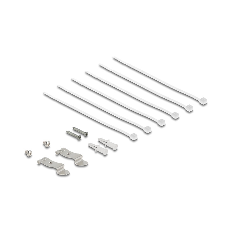 Delock Mini Desktop Patchpanel RJ45 Buchse 6 Port Cat.6A geschirmt schwarz - zur Montage an Tisch, Wand oder Hutschiene
