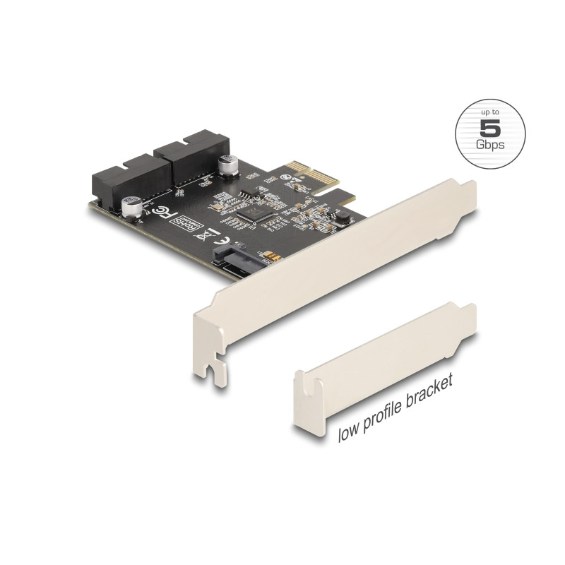Delock PCI Express x1 Karte zu 2 x intern USB 5 Gbps Pfostenstecker