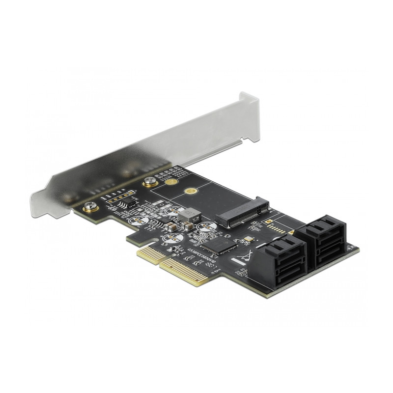 Delock 4 Port SATA und 1 Slot M.2 Key B PCI Express x4 Karte - Low Profile Formfaktor