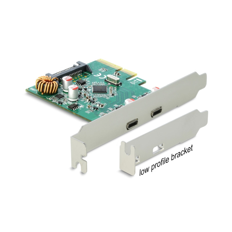 Delock PCI Express x4 Karte zu 2 x extern USB 10 Gbps USB Type-C™ Buchse