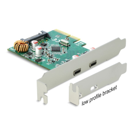 Delock PCI Express x4 Karte zu 2 x extern USB 10 Gbps USB Type-C™ Buchse
