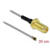 Delock Antennenkabel SMA Buchse zum Einbau zu I-PEX Inc., MHF® 4 Stecker 0.81 35 cm Gewindelänge 10 mm