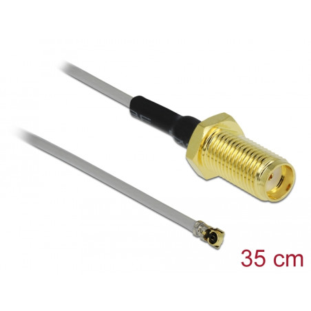 Delock Antennenkabel SMA Buchse zum Einbau zu I-PEX Inc., MHF® 4L Stecker 1.37 35 cm Gewindelänge 10 mm